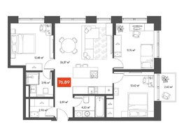 Продается 3-комнатная квартира ЖК ЩА, 76.29  м², 13600000 рублей