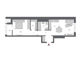 Продается 2-комнатная квартира ЖК Беринг, дом 3, 55.08 м², 9575000 рублей