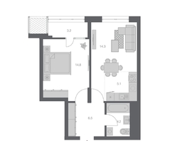 Продается 2-комнатная квартира ЖК Беринг, дом 3, 48.11 м², 8575000 рублей