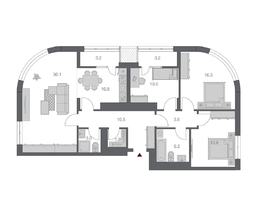 Продается 4-комнатная квартира ЖК Беринг, дом 3, 112.99 м², 24400000 рублей