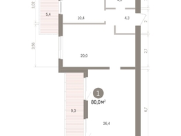 Продается 1-комнатная квартира ЖК Пшеница, дом 5.2, 79.96  м&sup2;, 10670000 рублей
