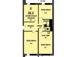 Продается 3-комнатная квартира ЖК Династия, дом 909, 86 м², 9200000 рублей