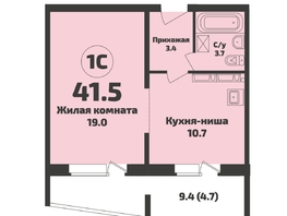 Продается 1-комнатная квартира ЖК Приозерный, дом 713 серия Life, 41.5 м², 5360000 рублей