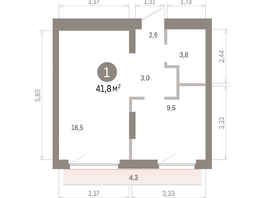 Продается 1-комнатная квартира ЖК Лебедевский квартал, дом 1, 41.8  м², 7150000 рублей
