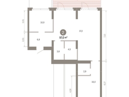Продается 2-комнатная квартира ЖК Лебедевский квартал, дом 1, 97  м², 16290000 рублей