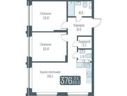Продается 3-комнатная квартира ЖК Кварталы Немировича, 1 очередь, 69  м², 11660000 рублей