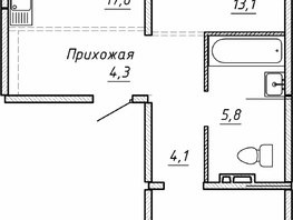 Продается 2-комнатная квартира ЖК Гренландия, Лес дом №5, 64  м², 7050000 рублей