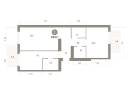 Продается 1-комнатная квартира ЖК Пшеница, дом 5.2, 83.95  м&sup2;, 11980000 рублей