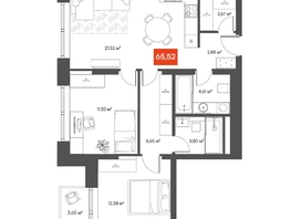 Продается 2-комнатная квартира ЖК ЩА, 66.32  м², 11500000 рублей