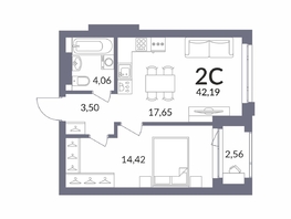 Продается 2-комнатная квартира ЖК Горская Лагуна, корпус 2, 42.38  м², 10303000 рублей