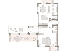 Продается 2-комнатная квартира ЖК Пшеница, дом 2.1, 155.94  м², 24040000 рублей