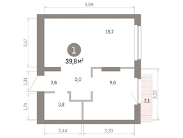 Продается 1-комнатная квартира ЖК Лебедевский квартал, дом 1, 39.8  м², 7190000 рублей