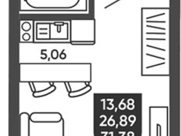 Продается Студия ЖК Ермак, 27.79  м², 4080000 рублей