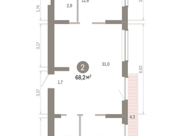 Продается 2-комнатная квартира ЖК Лебедевский квартал, д 1, 68.2  м&sup2;, 10160000 рублей