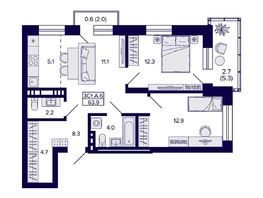 Продается 3-комнатная квартира ЖК Сподвижники, дом 1, 63.9  м&sup2;, 7750000 рублей