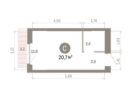 Продается Студия ЖК Пшеница, 6.1, 20.68  м², 3830000 рублей