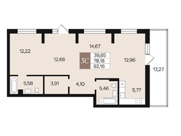 Продается 3-комнатная квартира ЖК Роза ветров, 82.15  м&sup2;, 13972200 рублей