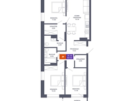 Продается 3-комнатная квартира ЖК Звезда, дом 2, 82.02  м², 13943400 рублей
