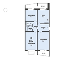 Продается 3-комнатная квартира ЖК Династия, дом 913, 86.4  м&sup2;, 10000000 рублей
