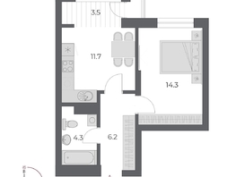 Продается 1-комнатная квартира ЖК ОСКАР, дом 2, 40  м&sup2;, 9090000 рублей