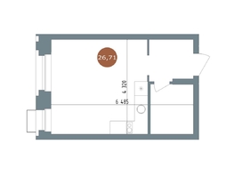 Продается Студия ЖК 19/56 Кварталы Телецентра, сек 2, 26.7  м&sup2;, 5000000 рублей