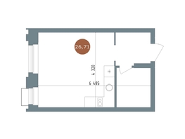 Продается Студия ЖК 19/56 Кварталы Телецентра, сек 2, 26.7  м&sup2;, 5190000 рублей