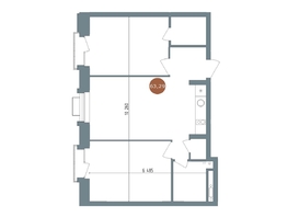 Продается 2-комнатная квартира ЖК 19/56 Кварталы Телецентра, сек 2, 63  м&sup2;, 10290000 рублей