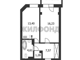 Продается 1-комнатная квартира ЖК Ельцовский, 1-2 б/с, 43.09  м&sup2;, 6450000 рублей