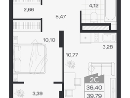 Продается 2-комнатная квартира ЖК Ясный берег, дом 19, бс 2-5, 39.94  м&sup2;, 8209000 рублей