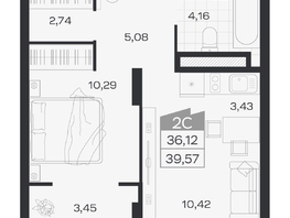 Продается 2-комнатная квартира ЖК Ясный берег, дом 19, бс 2-5, 39.57  м&sup2;, 8485000 рублей