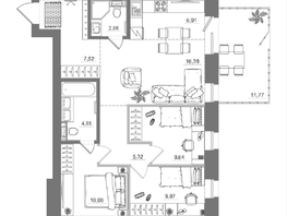 Продается 3-комнатная квартира ЖК Спектр, дом 10, 84.64  м&sup2;, 13890000 рублей