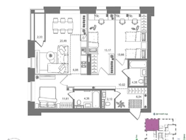 Продается 3-комнатная квартира ЖК Спектр, дом 10, 96.41  м&sup2;, 16230000 рублей