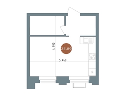 Продается Студия ЖК 19/56 Кварталы Телецентра, сек 2, 26  м&sup2;, 5390000 рублей