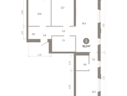Продается 3-комнатная квартира ЖК Город на озере, 92.37  м&sup2;, 17250000 рублей