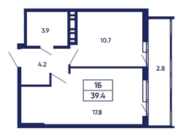Продается 1-комнатная квартира ЖК Горизонт, дом 2, 37.9  м&sup2;, 5950000 рублей