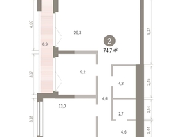Продается 2-комнатная квартира ЖК Европейский берег, дом 45, 74.71  м&sup2;, 12730000 рублей