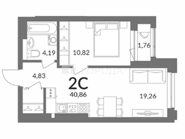 Продается 2-комнатная квартира Горская ул, 39  м&sup2;, 8990000 рублей