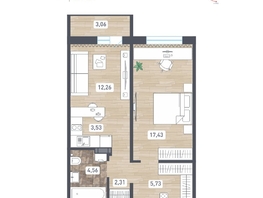 Продается 2-комнатная квартира ЖК Радуга Сибири, дом 14, 47.35  м&sup2;, 5445250 рублей
