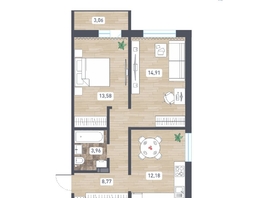 Продается 2-комнатная квартира ЖК Радуга Сибири, дом 14, 54.93  м&sup2;, 6591600 рублей