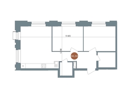 Продается 2-комнатная квартира ЖК 19/56 Кварталы Телецентра, сек 2, 60.3  м&sup2;, 9890000 рублей