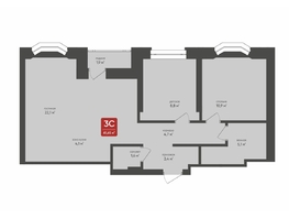 Продается 3-комнатная квартира ЖК Промышленная 7, 61.65  м&sup2;, 10284400 рублей