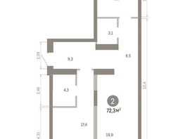 Продается 2-комнатная квартира ЖК Европейский берег, дом 46, 72.3  м&sup2;, 11250000 рублей