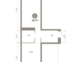 Продается 1-комнатная квартира ЖК Европейский берег, дом 46, 49.73  м&sup2;, 9190000 рублей
