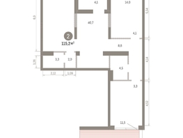 Продается 2-комнатная квартира ЖК Европейский берег, дом 46, 115.19  м&sup2;, 15960000 рублей
