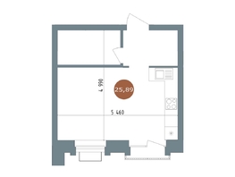 Продается Студия ЖК 19/56 Кварталы Телецентра, сек 2, 26  м&sup2;, 5450000 рублей
