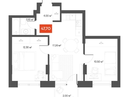 Продается 2-комнатная квартира  Квартал ЩА, 47.7  м&sup2;, 10590000 рублей
