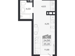 Продается Студия ЖК Ясный берег, дом 33, 25.26  м&sup2;, 5407000 рублей