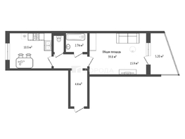 Продается 1-комнатная квартира Петухова ул, 39.8  м&sup2;, 4088600 рублей
