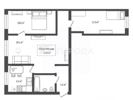 Продается 3-комнатная квартира Дуси Ковальчук ул, 54.8  м&sup2;, 5800000 рублей