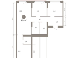 Продается 3-комнатная квартира ЖК Лебедевский квартал, д 1, 81.8  м&sup2;, 12340000 рублей